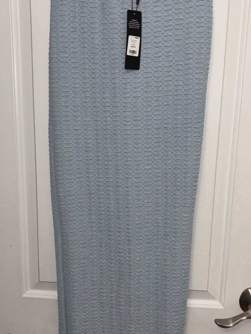 Fashion Nova Light Blue Textured Maxi Skirt